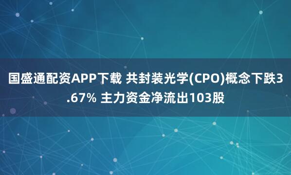 国盛通配资APP下载 共封装光学(CPO)概念下跌3.67% 主力资金净流出103股