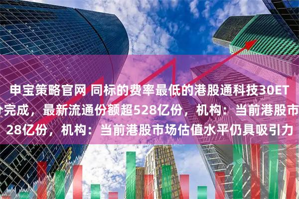 申宝策略官网 同标的费率最低的港股通科技30ETF（159636）份额拆分完成，最新流通份额超528亿份，机构：当前港股市场估值水平仍具吸引力